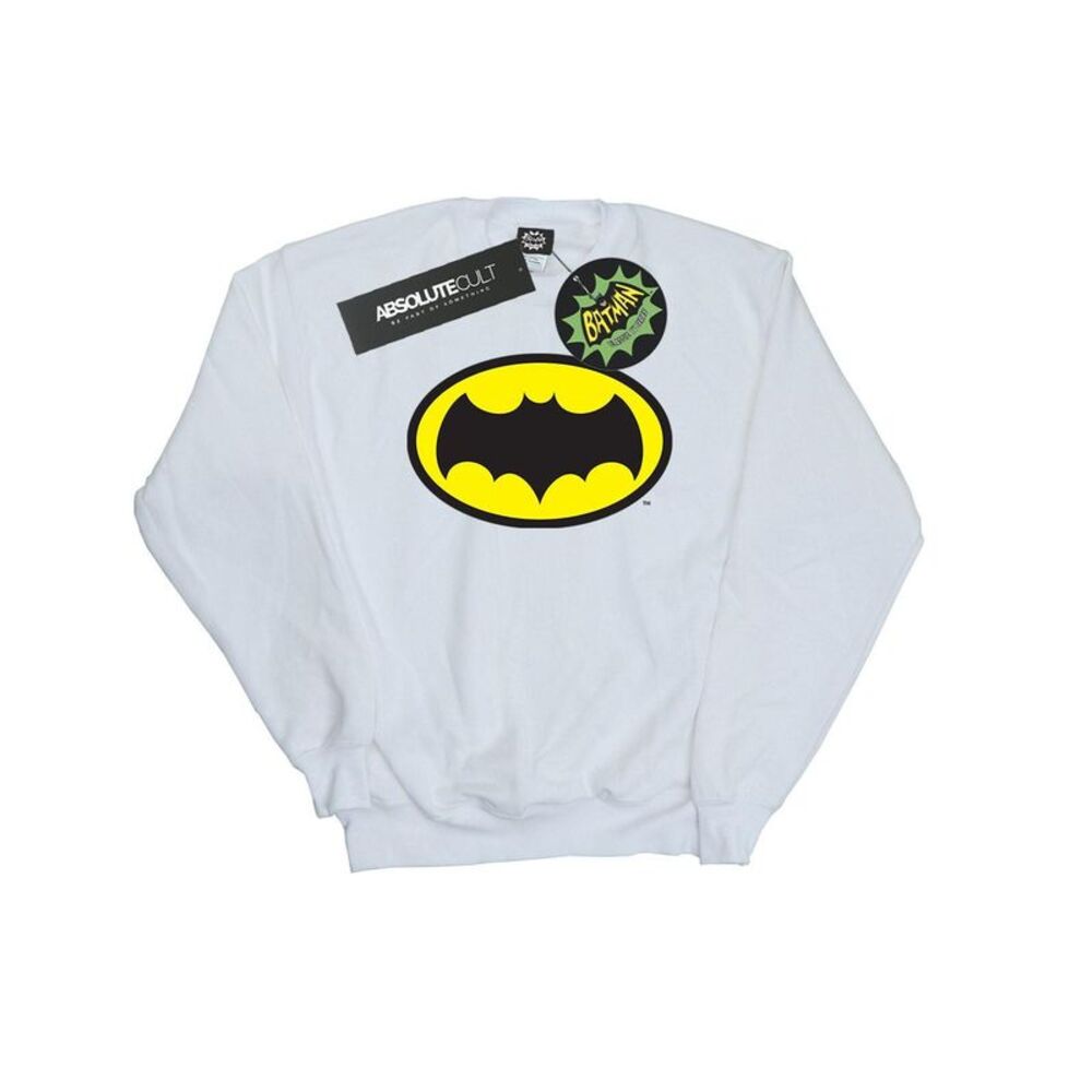 DC Comics Mens Batman TV Series Logo Sweatshirt / White